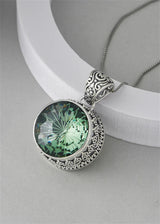 The Abyss Portal Key S925 Sterling Silver Pendants Tangent Plane Green Crystal