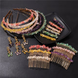 Natural Stone Hair Accessories Sets Headband, Slide, Barrette, and Butterfly Braid Clip