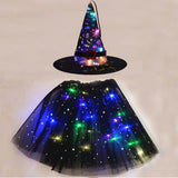 LED Witch Stars Tutu Skirt Glow Party Costumes Halloween