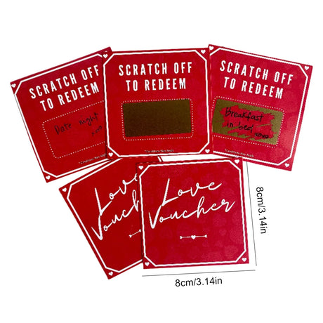 Love Vouchers Five DIY Scratchies Scratch Off Stickers Gifts Cards