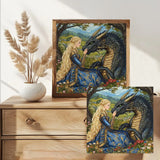 Princess and Dragon 30X30CM Stamped Cross Stitch DIY Kit 11/14/16CT