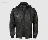 Woodsman PU Leather Jacket Cashmere Fleece Lined Hoodies