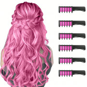 Sets of 6 Hair Chalk Combs Temporary Hair Colour Washable Hair Dye