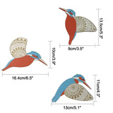 Set of Three Kingfisher Kookaburra Wooden Flying Bird Wall Decor