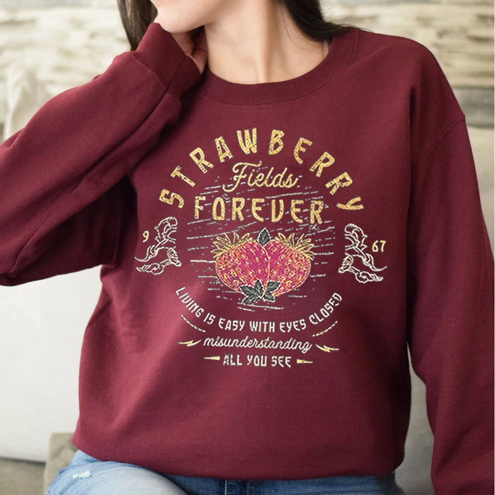 Beatles Strawberry Fields Rock Band Sweatshirt Jumper