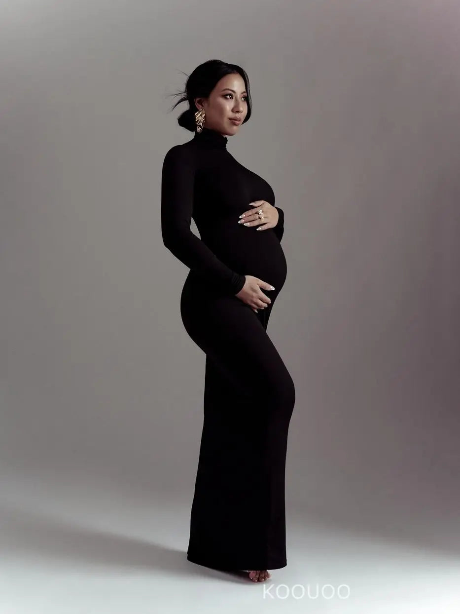 Black Bodycon Maternity Dresses For Pregnancy Photoshoots