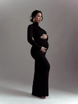 Black Bodycon Maternity Dresses For Pregnancy Photoshoots