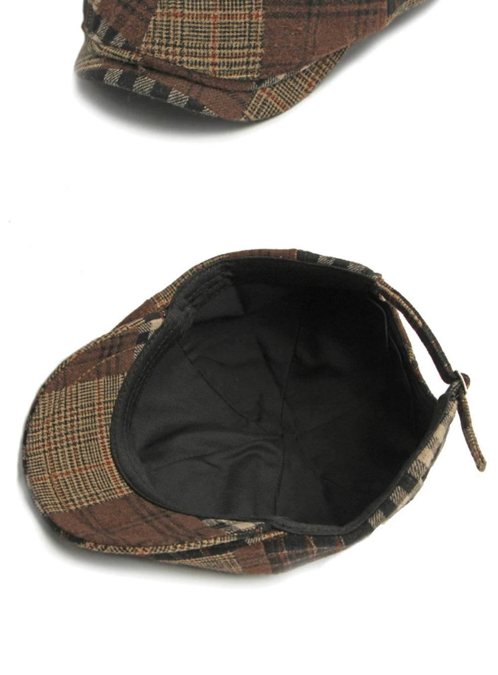 Patchwork Plaid Cabbie Beret Hat