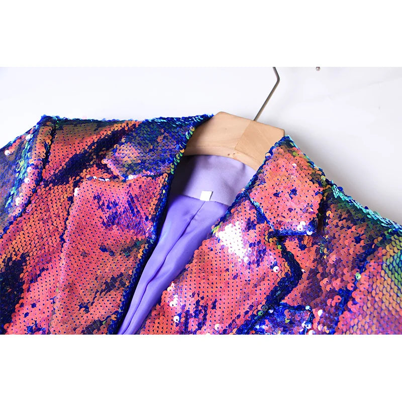 Purple Sequins Women's Blazer