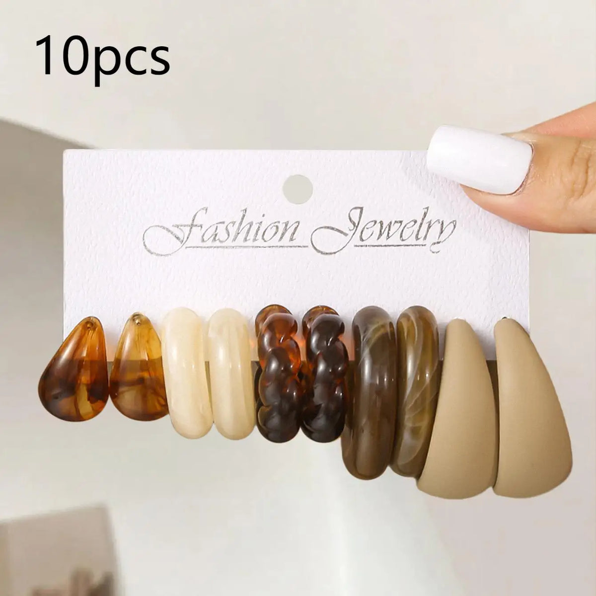 Sets of Vintage Style Multi-colour Hoop Earrings Set Water Drop C-shaped Designs