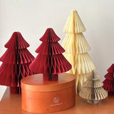Christmas Paper Honeycomb Decorations Ball Folding Christmas Tree Table 3D Ornaments