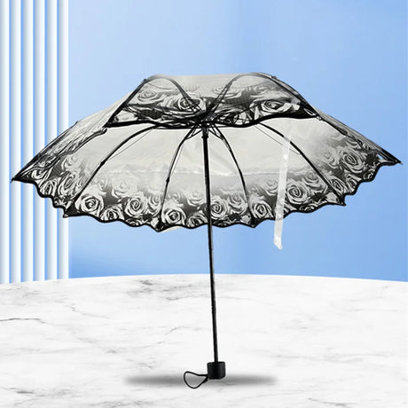 Forest Silhouette Transparent Umbrella PVC Umbrella