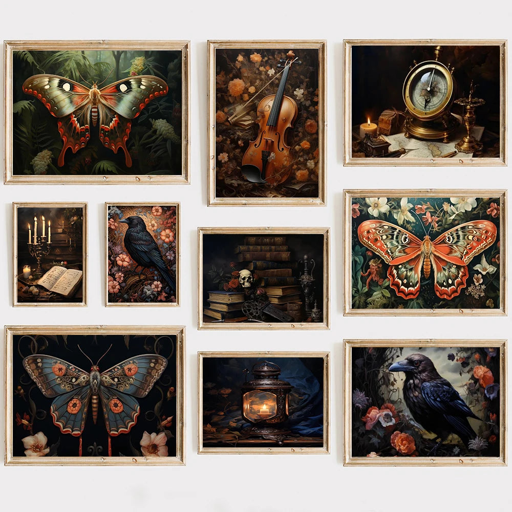Gothic Vintage Antique Aesthetic Posters Dark Academy Canvas Painting Gallery Wall Art