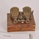 Antique Replica Brass Binoculars Desktop Ornament Mini Telescope Nautical Home Decor