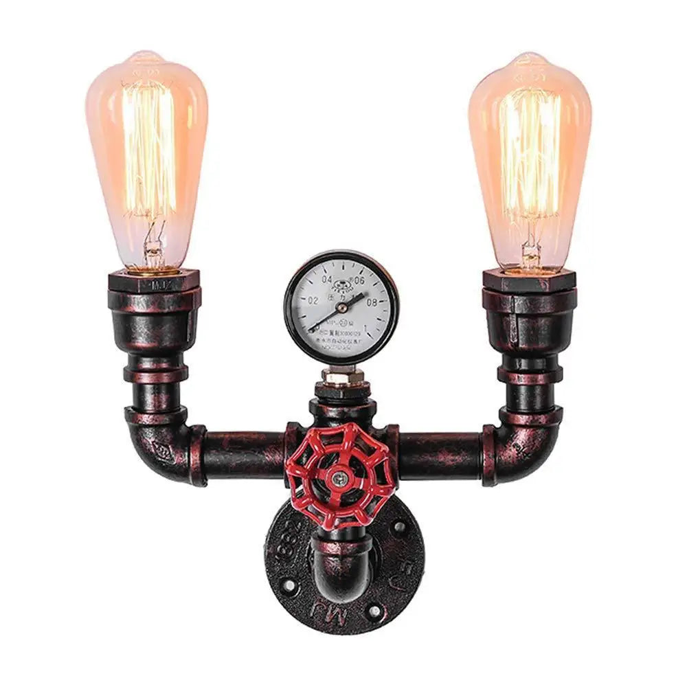 Industrial Water Pipe Wall Lights Lamp Sconce Lighting