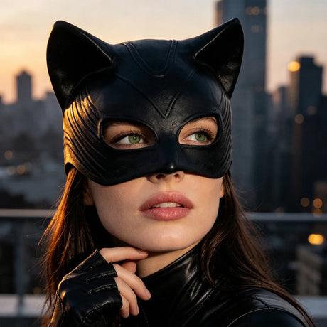 Cat Woman Costume Latex Mask Halloween Costume Cosplay Prop