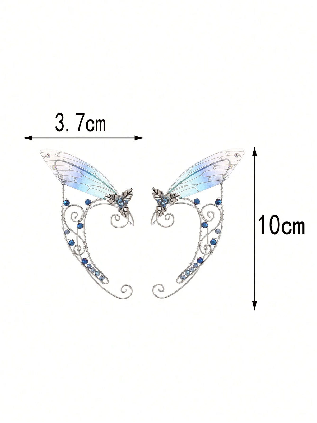 Handmade Copper Crystal Fairy  Ear Cuff Pair No Piercing Clip On Earrings