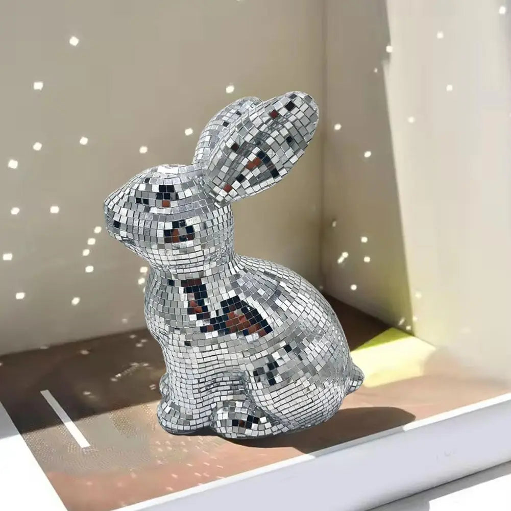 Disco Rabbit Mirror Ball Statue