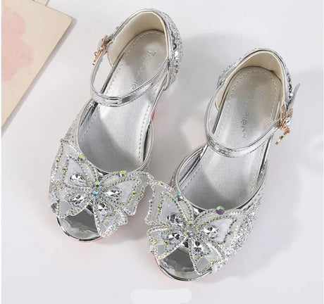 Party Shoes for Girls Glittery Butterfly Mary Jane Sandals Purple Gold Pink Blue