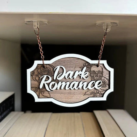 Wooden Bookshelf Signs Library Decor