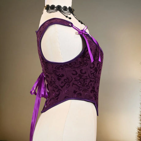 Jacquard Corset Bustier Overbust Boned