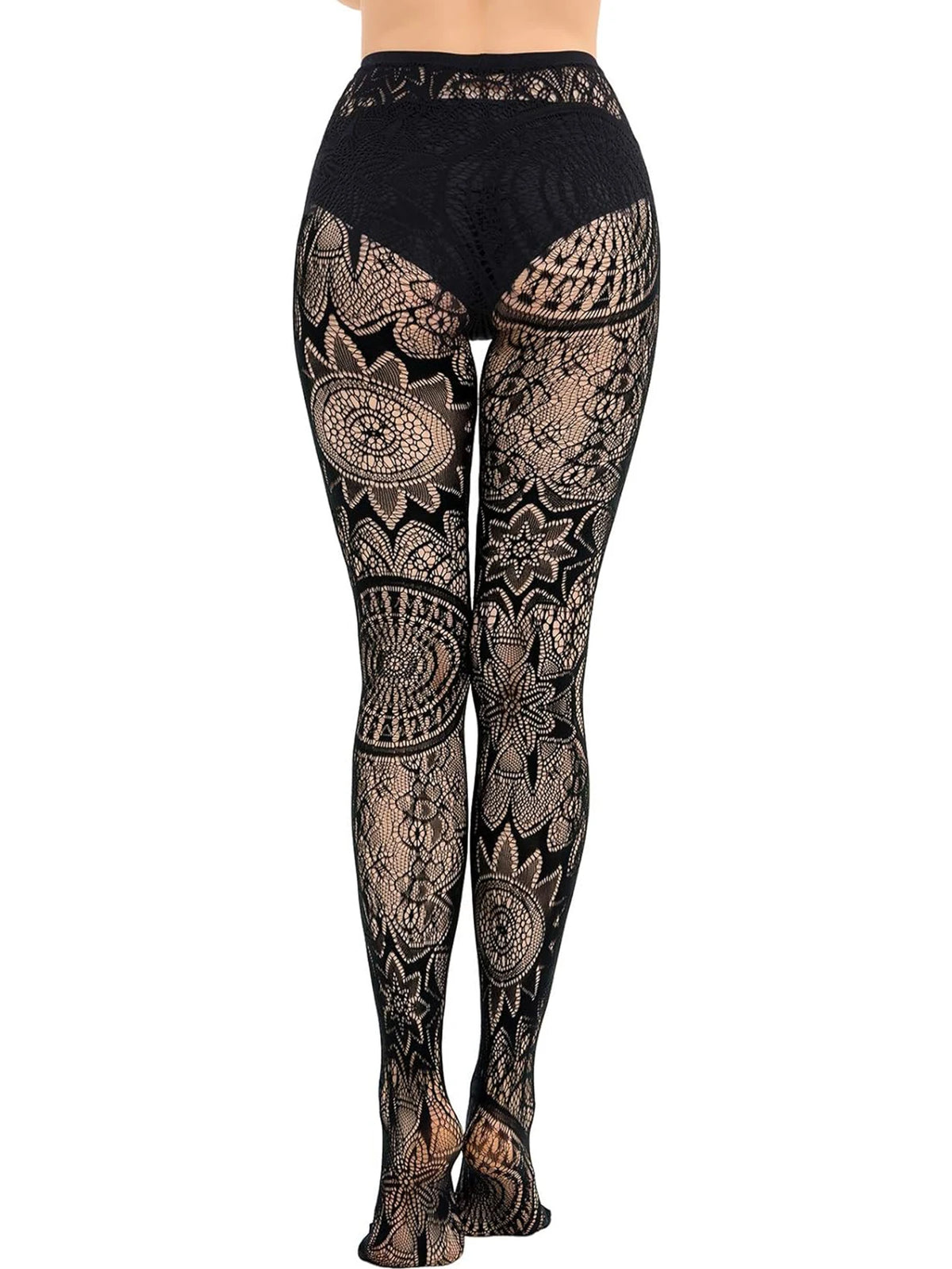 Fishnet Stockings Jacquard Lace Pantyhose
