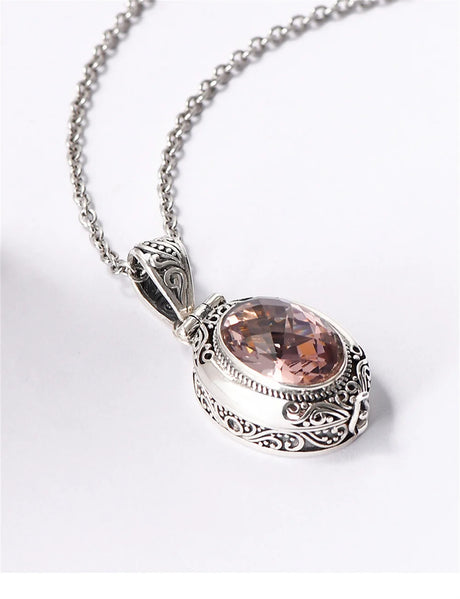 The Secret Keeper's S925 Sterling Silver Locket Pendant Zircon Crystal