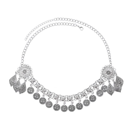 Kazakh Forehead Chain Silver Tassel Headband