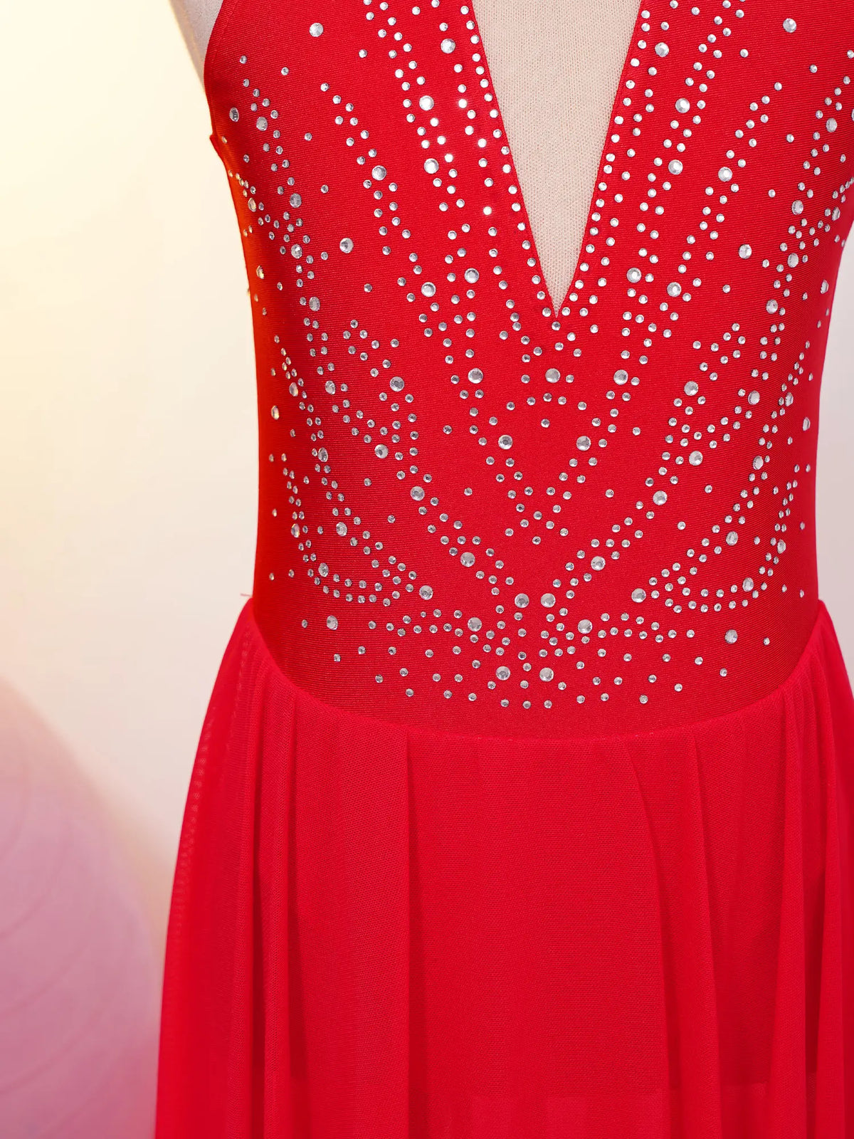 Girls Rhinestone Modern Contemporary Dance Ballet Dress Leotard Costume