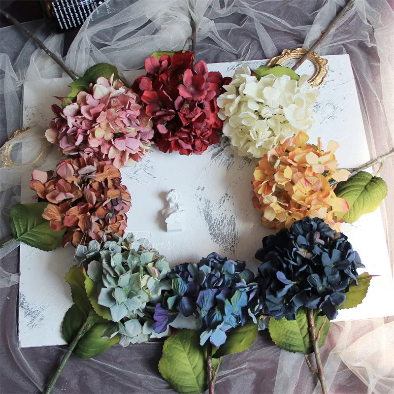 One Bundle Autumn Silk Hydrangea Home Decorative Bridal Bouquet Artificial Flowers