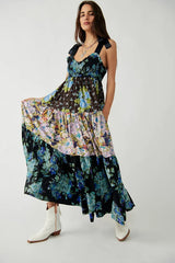 Ari's Boho Maxi Dresses 9 Colours Vintage Floral Print Summer Dress