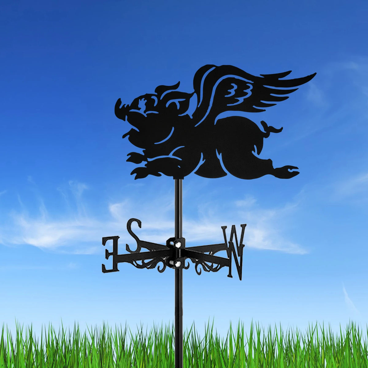 Flying Pig Weathervane Garden Decoration