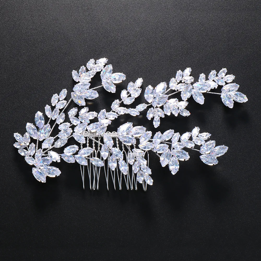 Wedding Hair Accessories Cubic Zircon Bridal Hair Combs Headpieces Hair Jewellery