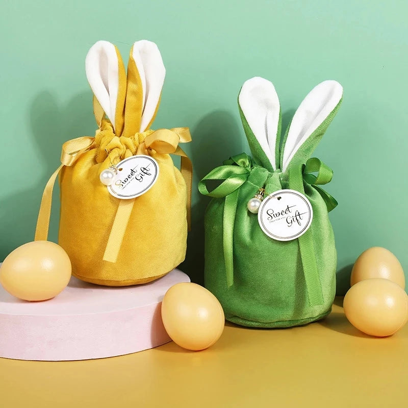 Easter Bunny Bags Velvet Rabbit Ears Gift Packing Chocolate Candy Bags