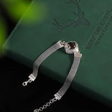 The Gate Keeper's S925 Sterling Silver Bracelet Amethyst Smoky Quartz Flat Woven-chain Jewellery