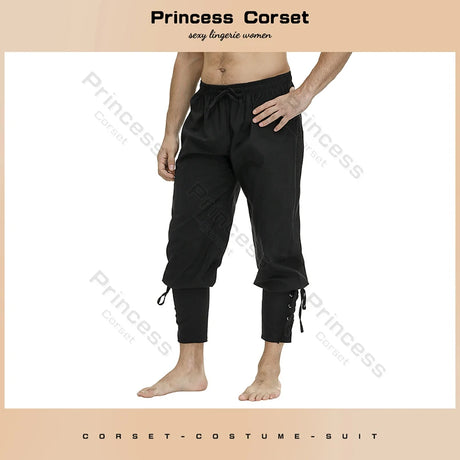 Medieval Pants Viking Costume Pirate Trousers Lace Up Renaissance LARP Cosplay