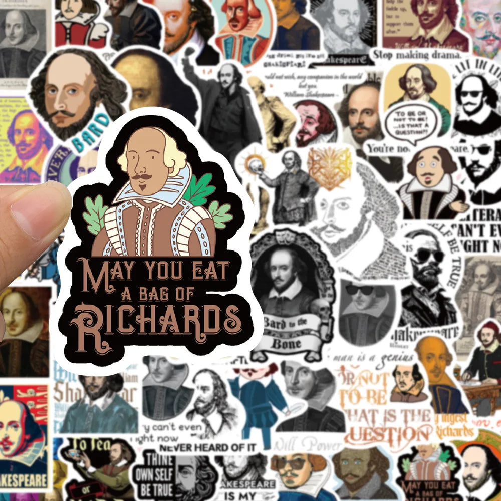 50Pcs William Shakespeare Stickers