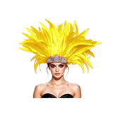Venetian Carnivale Style Glitter Sequins Feather Crown Costume Headpeice