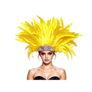 Venetian Carnivale Style Glitter Sequins Feather Crown Costume Headpeice