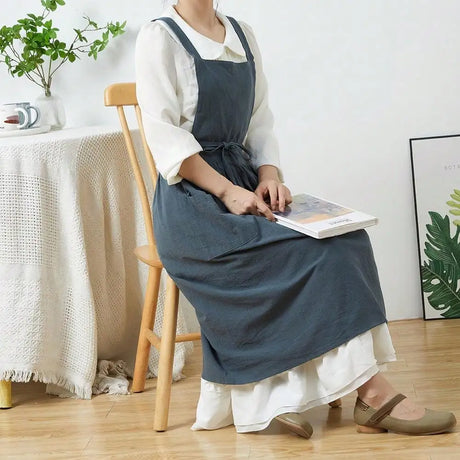 Maker's Apron Cotton Linen Gardening Kitchen Pinafore Aprons