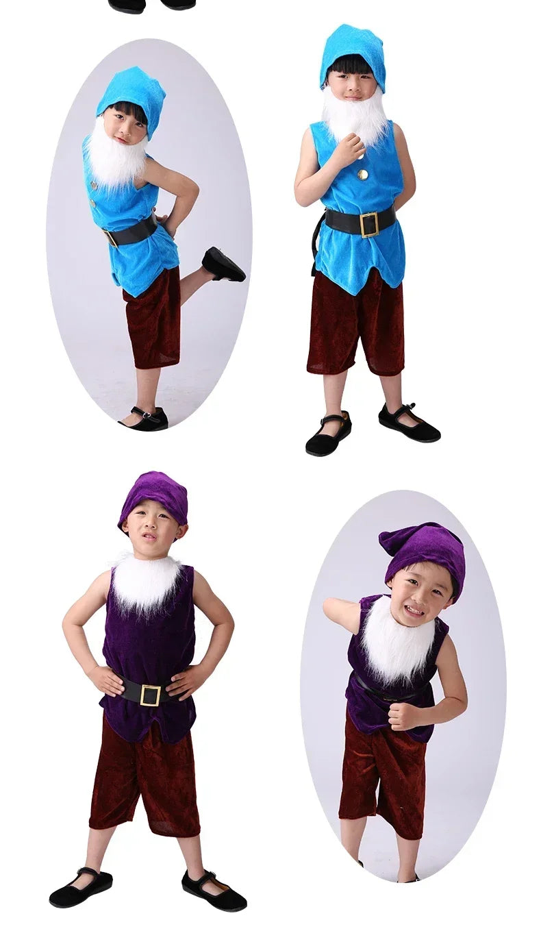 Children Snow White Seven Dwarfs Costume Children Christmas Halloween Book Week Costumes Kids Cosplay Performance Costume