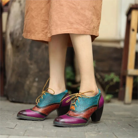 Sabina's Genuine Leather Pumps Colourfun Shoes
