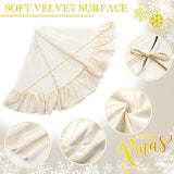 Dutch Velvet Christmas Tree Skirt Ruffled Edge Xmas Decor