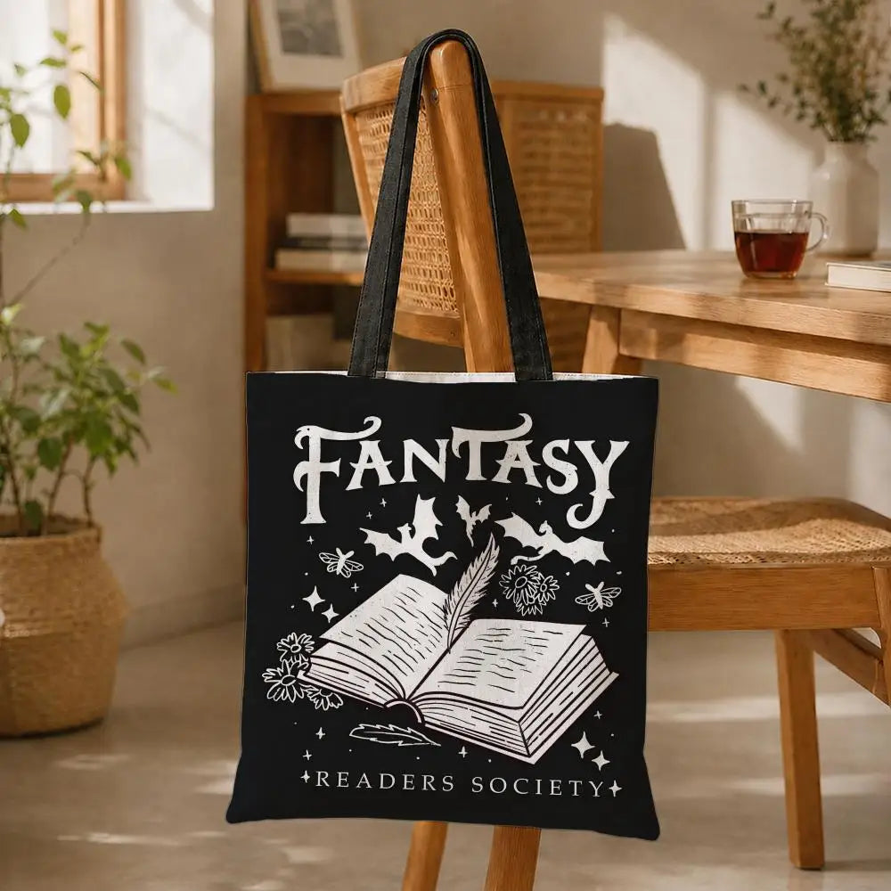 Fantasy Readers Society Canvas Totes B-Bag Storage Bags Large Capacity Shopping Bag
