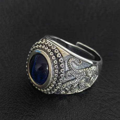 The Kraken of the Depths S925 Sterling Silver Rings Zircon Octopus