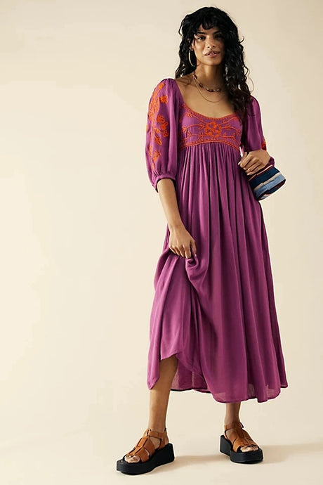 Nerissa's Boho Embroidered Dress
