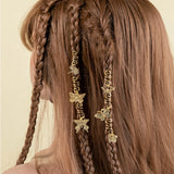 6pcs/set Gold Hair Braid Rings Dreadlock Beads Cuff Clips