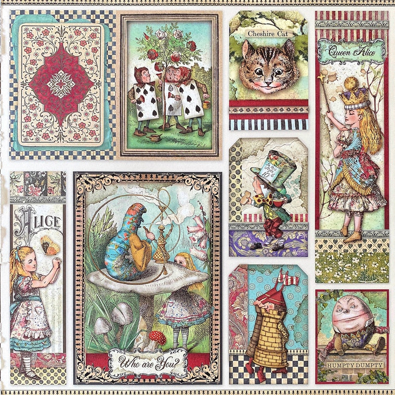 Vintage Alice In Wonderland Theme Scrapbooking Stickers