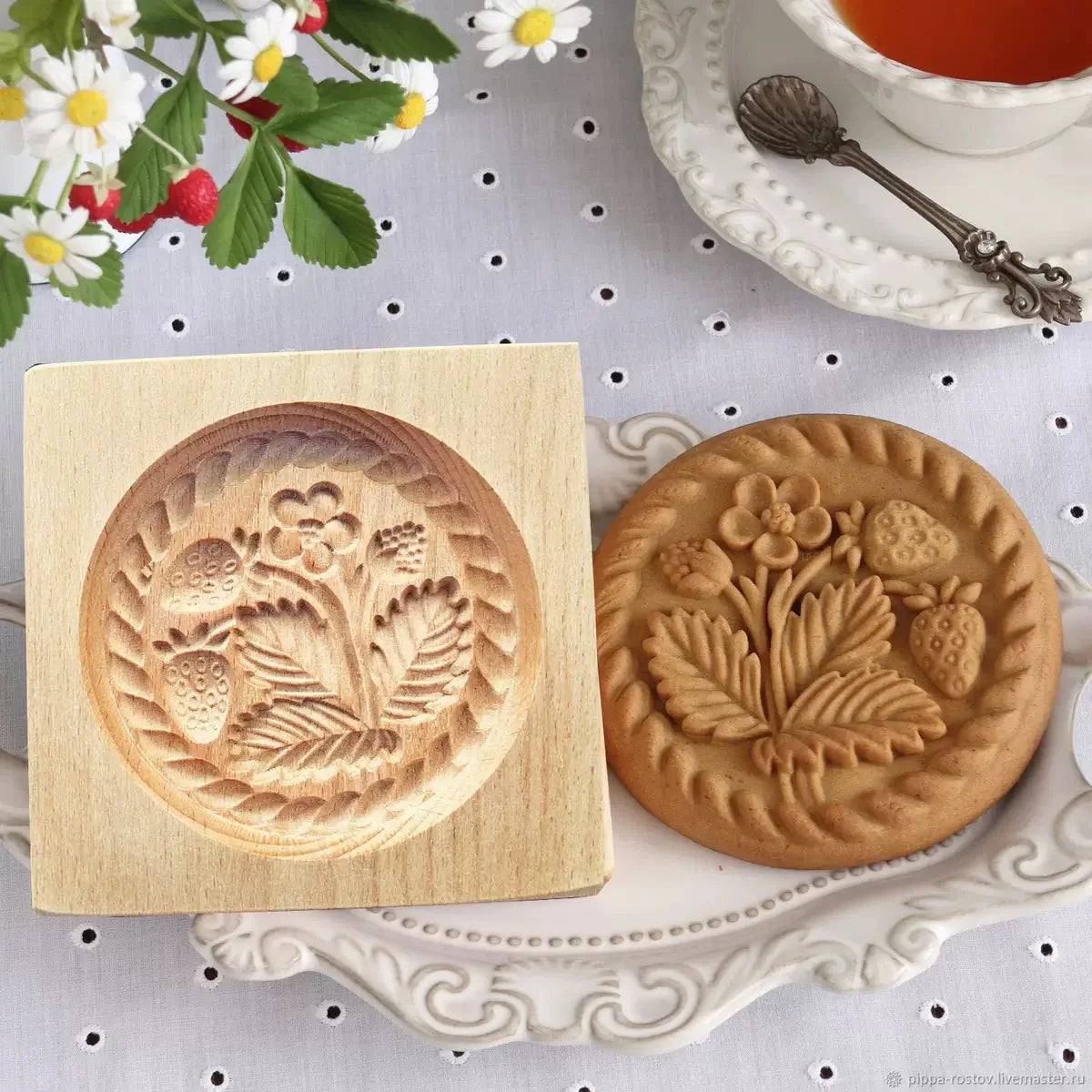 Farmhouse Wooden Cookie Moulds Baking Tools Gift for Bakers