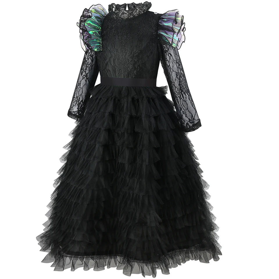 Wicked Glinda and Elphaba Girl's Tiered Costume Dress Sets Witch Halloween Book Week
